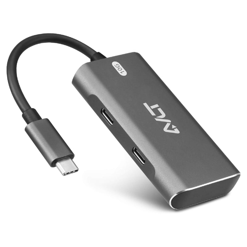 AVLT 4-Port USB 3.1 Gen 2 10G Hub - USB-A x2 USB-Cx2 - Portable USB-C Hub for MacBook Pro, iMac, iPad Pro, MacBook Air, Surface Pro, Pixel Slate, Galaxy Tab (Does Not Support USB-C Video Display)