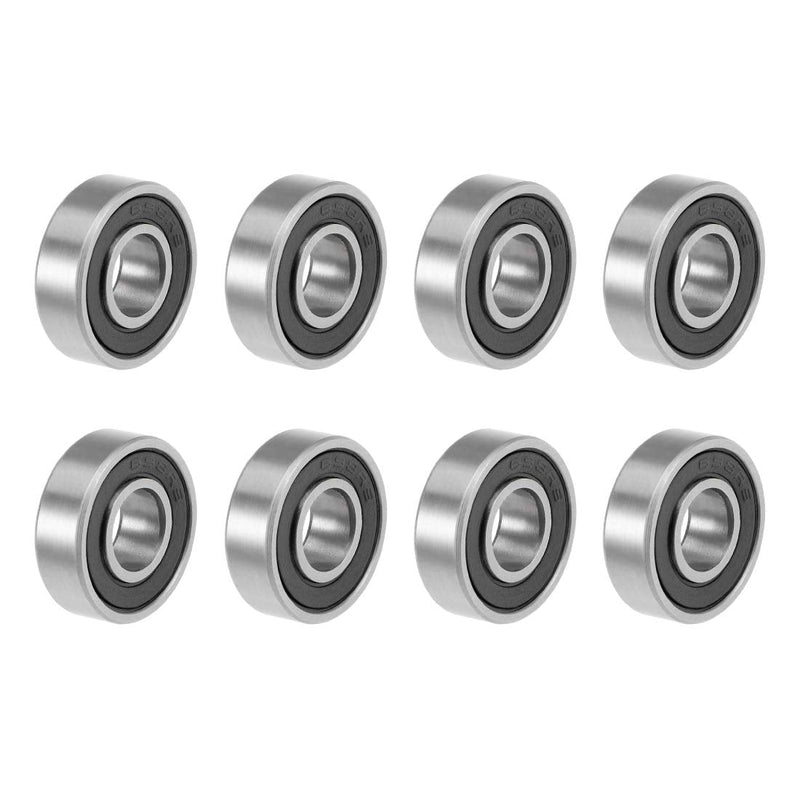 uxcell 698-2RS Deep Groove Ball Bearings Z2 8mm x 19mm x 6mm Double Sealed Carbon Steel 8pcs 8mmx19mmx6mm 8