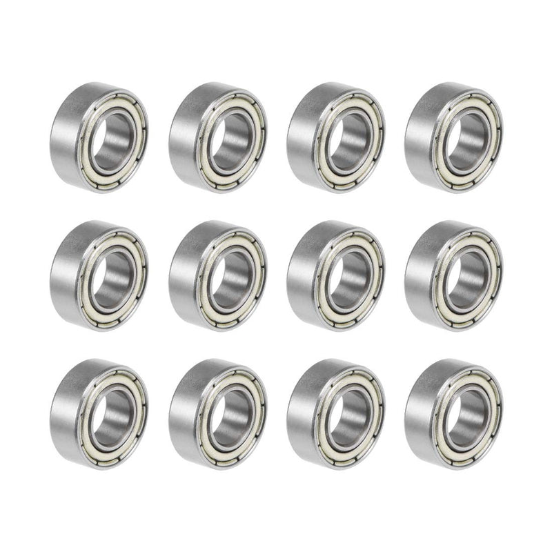 uxcell 687ZZ Deep Groove Ball Bearings Z2 7mm X 14mm X 5mm Double Shielded Carbon Steel 12pcs 7mmX14mmX5mm 12