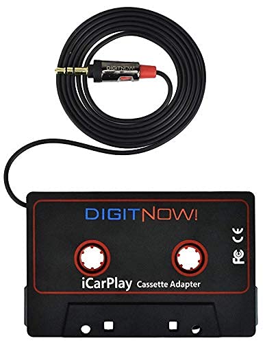 DIGITNOW Car Audio Cassette to Aux Adapter, 3.5mm Audio Cable Tape Player for Smartphone/MP3 Player/CD Player, 4.6 Inch Cable(Black) Black