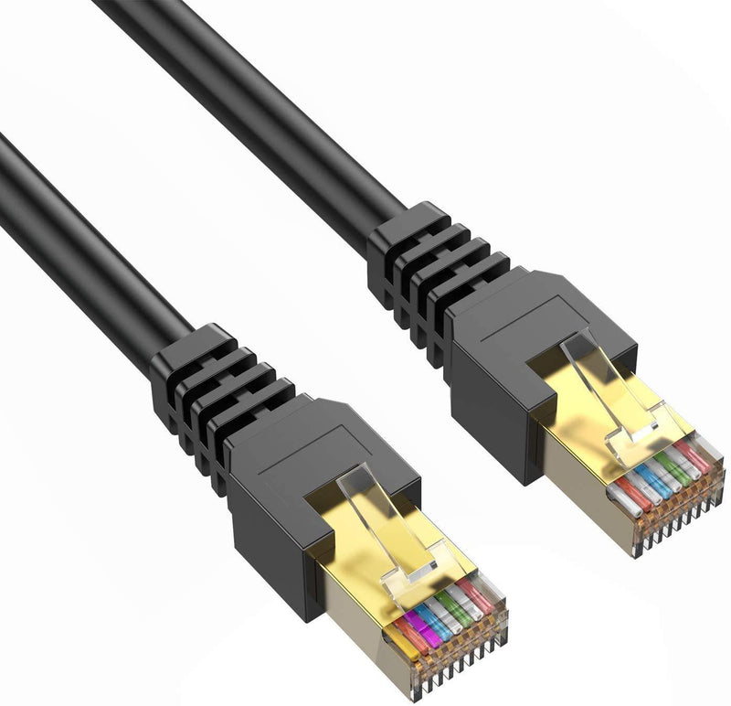 Cat7 Ethernet Cable 3FT 2Pack,Outdoor&Indoor,Heavy Duty High Speed LAN Network Cable,10 Gigabit 600MHz Triple Shielded (SFTP) with Gold Plated RJ45 Connector, UV Resistant for Router/Gaming/Modem Cat7-3ft 2Pack