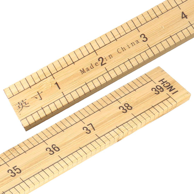 uxcell Straight Ruler 1m 40 Inch Metric/Imperial Egde Scale Bamboo Ruler 100cm Measuring Tool
