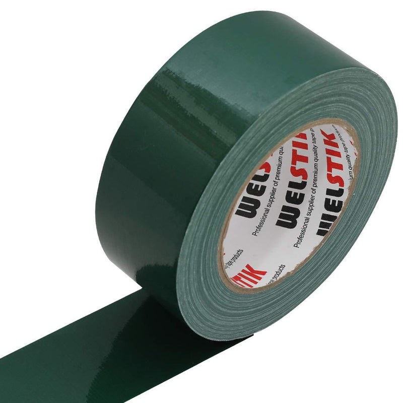 WELSTIK Professional Grade Dark Green Duct Tape, Waterproof Duct Cloth Fabric,Duct Tape for Photographers,Repairs, DIY, Crafts, Indoor Outdoor Use (2 Inch X 45 Yards, Green) 2"X45yard