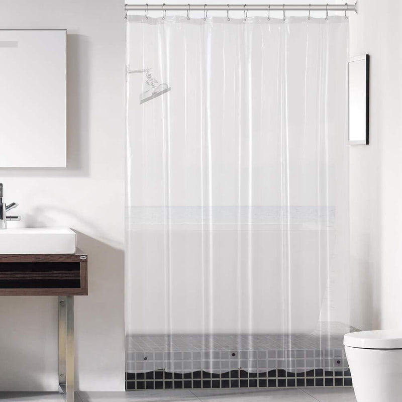 downluxe Clear Shower Curtain Liner 72x72 - PEVA 4 Gauge Light Weight,Waterproof,Odorless with Rust-Resistant Grommets Holes Clear 4g 1