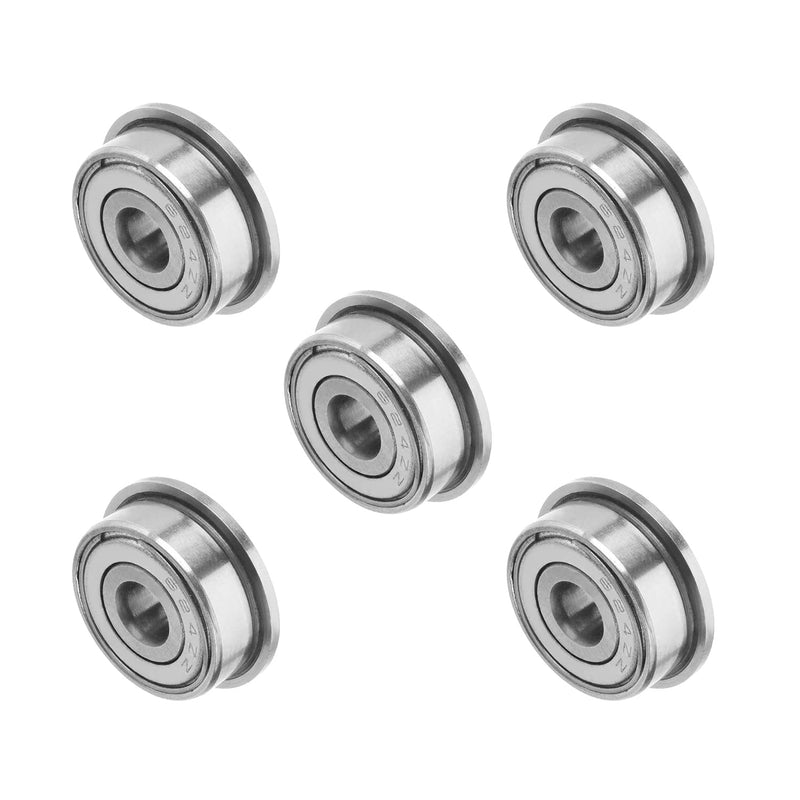 Othmro 5Pcs F624ZZ Deep-Groove Ball Bearings, Double Sealed Ball Bearings, High Carbon Chromium Bearing Steel Deep Groove Ball Bearing 4x15x5mm for Scooters Elevators Skateboards