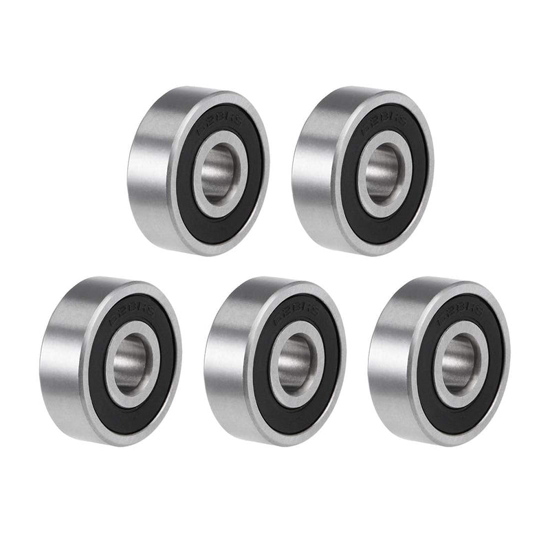 uxcell 628-2RS Deep Groove Ball Bearings Z2 8mm X 24mm X 8mm Double Shielded Carbon Steel 5pcs 8mmx24mmx8mm
