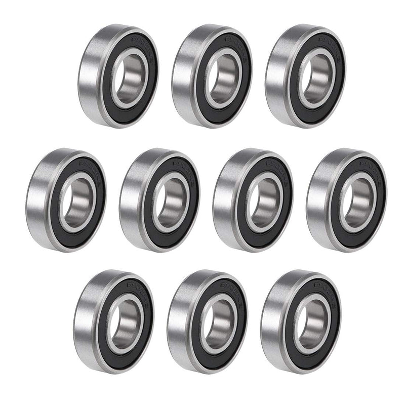 uxcell Deep Groove Ball Bearings Z2 10mm x 22mm x 6mm Double Shielded Carbon Steel 10pcs 10mmx22mmx6mm