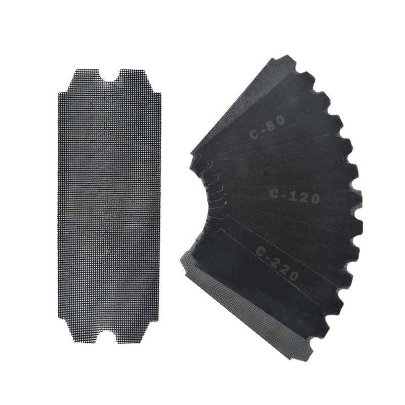 SCOTTCHEN Drywall Sanding Screen Mesh Sheet 4-3/16" x 11-1/4" Grit #80,120,220-36pcs 3 Grits-36pcs