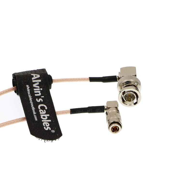 Alvin's Cables DIN 1.0 2.3 Mini BNC Right Angle to BNC Male Right Angle 75ohm RG179 Blackmagic HD SDI Cable 30cm