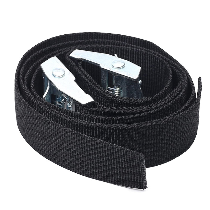 MroMax 0.98" Width x 1.64ft Length Lashing Straps Polypropylene Cam Buckle Lashing Straps 250Kg Load Cargo Tie Down Strap 25mm x 0.5m for Moving Cargo Black Tone 2Pcs 0.8m