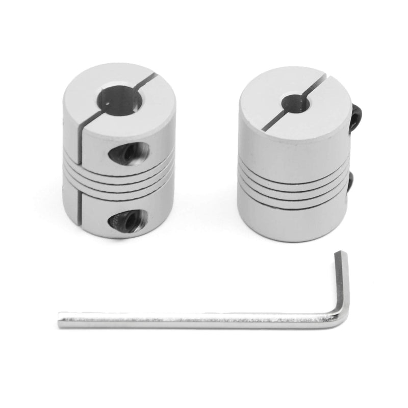 Befenybay 2PCS 5mm to 8mm Flexible Shaft Coupling 25mm Length 20mm Diameter for Stepper Motor Coupler Aluminum Alloy for 3D Printer CNC Machine (5x8mm) D20 L25 5-8mm