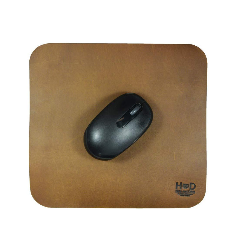 Hide & Drink, Thick Leather Dourable Mouse Pad for Office/Home Essentials, Handmade Includes 101 Year Warranty :: Single Malt Mahogany