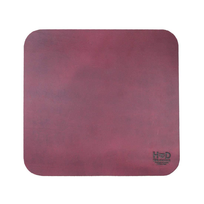 Hide & Drink, Thick Leather Durable Mouse Pad for Office/Home Essentials, Handmade :: Sangria