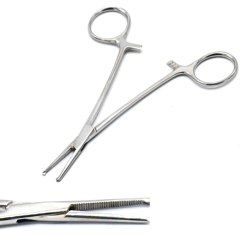 Mosquito Kocher Forceps 5" Teeth 1x2 Straight Hemostat Multi Position Locking Ratched Surgi Instruments