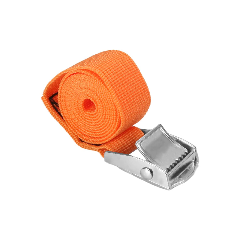 MroMax 0.98" Width x 3.28ft Length Lashing Straps Polypropylene Cam Buckle Lashing Straps 250Kg Load Cargo Tie Down Strap 25mm x 1m for Moving Cargo Orange Tone 1Pc