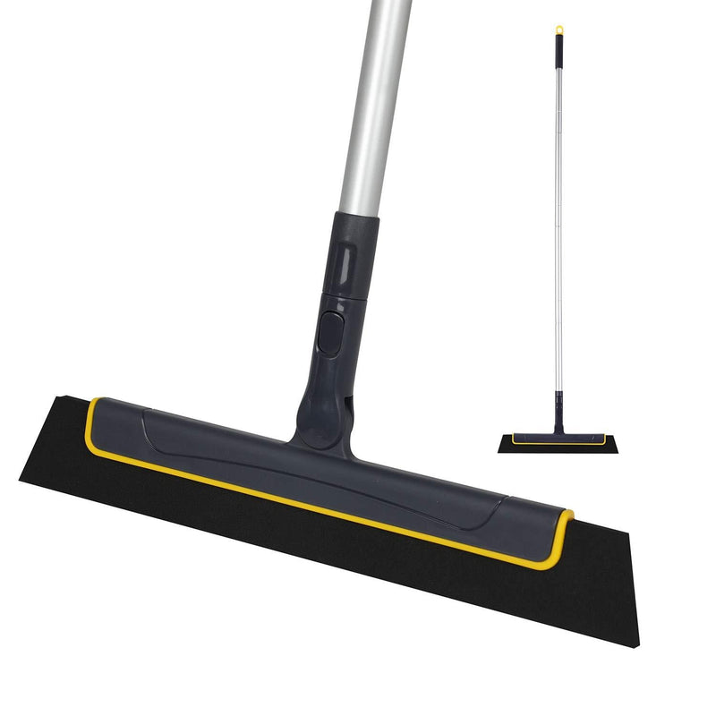 Yocada Floor Squeegee Broom Perfect for Shower Bathroom Kitchen Home Tile Pet Hair Fur Floor Marble Glass Window Water Foam Cleaning Long Adjustable Removable Handle Anti-Static Household 51in Pole 51 Inch (Pack of 1)