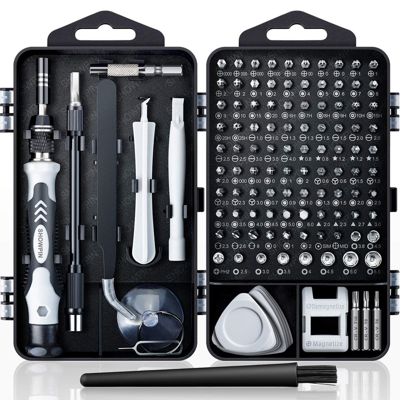 Computer Repair Kit, 122 in 1 Magnetic Laptop Screwdriver Kit, Precision Screwdriver Set, Small Impact Screw Driver Set with Case for Computer, Laptop, PC, for iPhone, Watch, Ps4 DIY Hand Tools -Grey 122-in-1 Gray