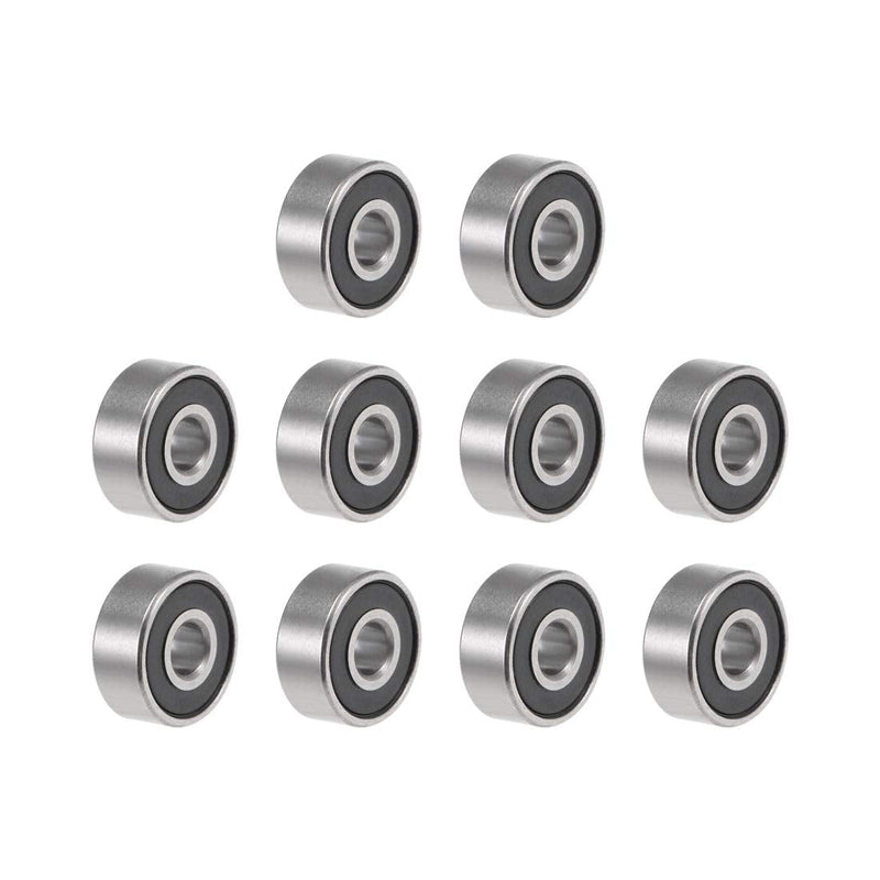 uxcell R2-2RS Deep Groove Ball Bearing 1/8" x 3/8" x 5/32" Sealed Z2 Lever Bearings 10pcs