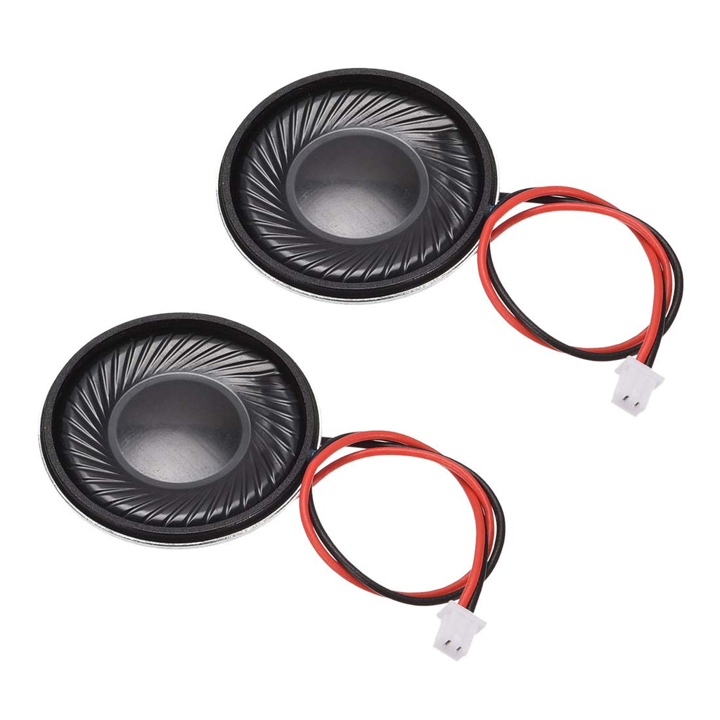 uxcell 1W 8 Ohm DIY Magnetic Speaker 28mm Round Shape Replacement Loudspeaker with PH2.0/1.25mm-2P Terminal Line for Electronic 2pcs