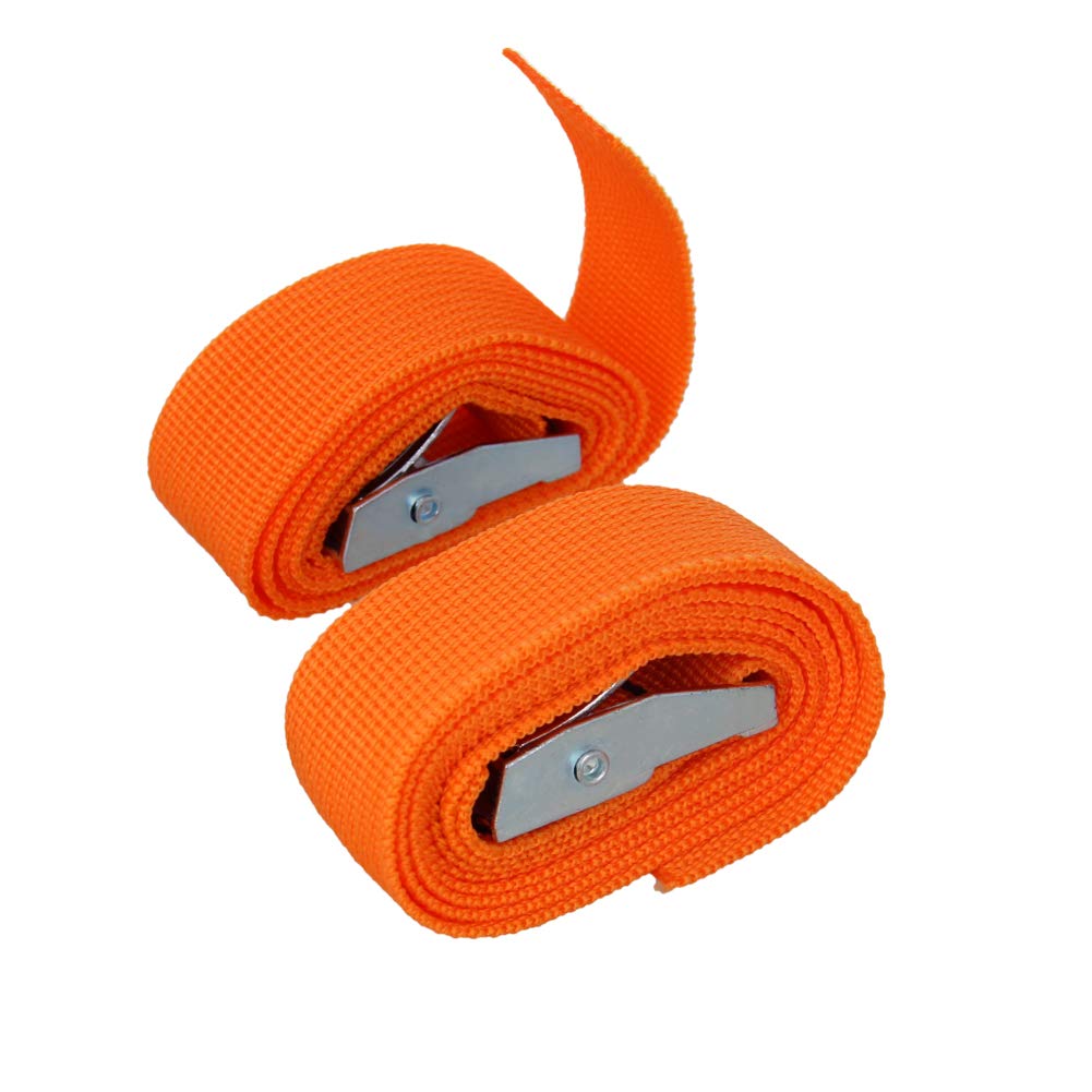 MroMax 0.98" Width x 3.28ft Length Lashing Straps Polypropylene Cam Buckle Lashing Straps 250Kg Load Cargo Tie Down Strap 25mm x 1m for Moving Cargo Orange Tone 2Pcs