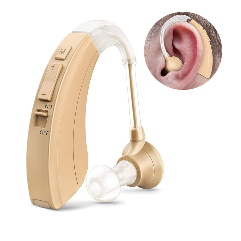 Hearing Aid for Seniors and Adults, Digital Hearing Amplifier with Adjustable Volume and Noise Reduction, 500 Hours Per Battery Life and Hearing Aid Cleaning Brush Included