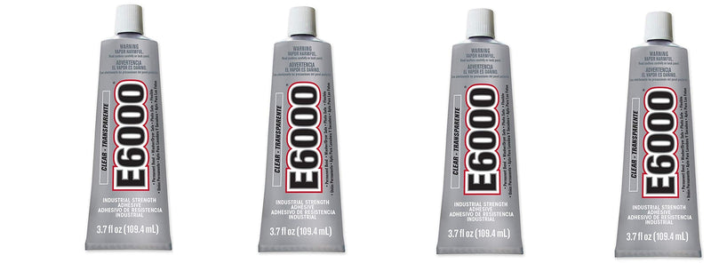 E6000 Craft Adhesive, 3.7 Fluid Ounces, 4 Pack