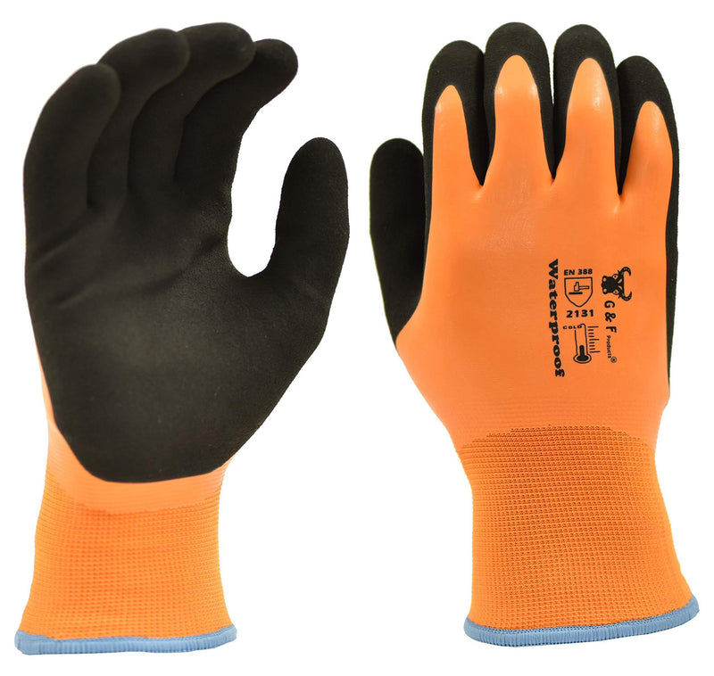 G & F Products 100% Waterproof Winter Gloves for outdoor cold weather Double Coated Windproof HPT Plam and Fingers Acrylic Terry inner keep hands warm at -58F Large (1628)