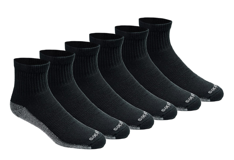Dickies mens Dri-tech Moisture Control Quarter Socks Multipack Shoe Size: 5-9 Black (6 Pairs)