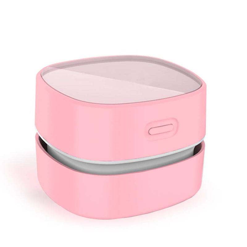 ODISTAR Desktop Vacuum Cleaner,Mini Table dust Sweeper Energy Saving,High Endurance up to 400 mins,Cordless&360º Rotatable Design for Cleaning Hairs,Crumbs,Computer Keyboard of Gifts for Kids (Pink) Pink