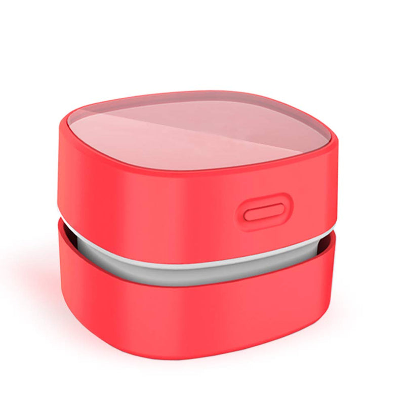 ODISTAR Desktop Vacuum Cleaner,Mini Table dust Sweeper Energy Saving,High Endurance up to 400 mins,Cordless&360º Rotatable Design for Cleaning Hairs,Crumb,Computer Keyboard of Gifts for Kids (red) Red