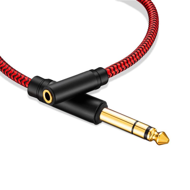 6.35 Male to Female 3.5 Headphones Adapter 13Ft,TRS 1/4 to 3.5mm Stereo Cord 6.35mm 1/4 Male to 3.5mm 1/8 Female for Amplifiers, Guitar Amp, Piano, Home Theater Devices, or Mixing Console(13Ft/4M) 13Ft/4M