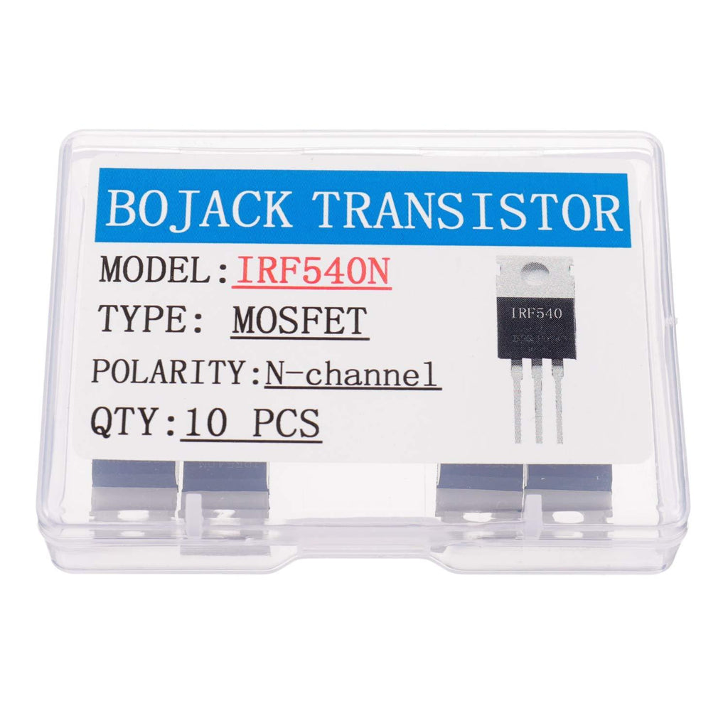 BOJACK IRF540 MOSFET Transistors IRF540N 33A 100V N-Channel Power MOSFET TO-220AB (Pack of 10 Pcs)