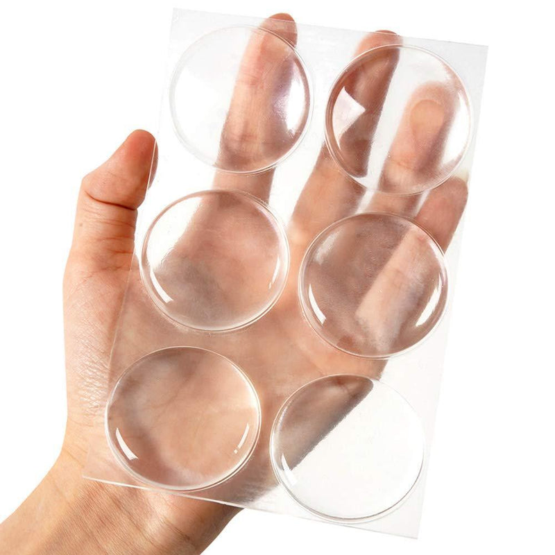 Door Knob Wall Shield, 6PCS Transparent Round Soft Rubber Wall Protector Self Adhesive Door Handle Bumper (Small Round 1.57" 6PCS, Clear) Small Round 1.57" 6PCS