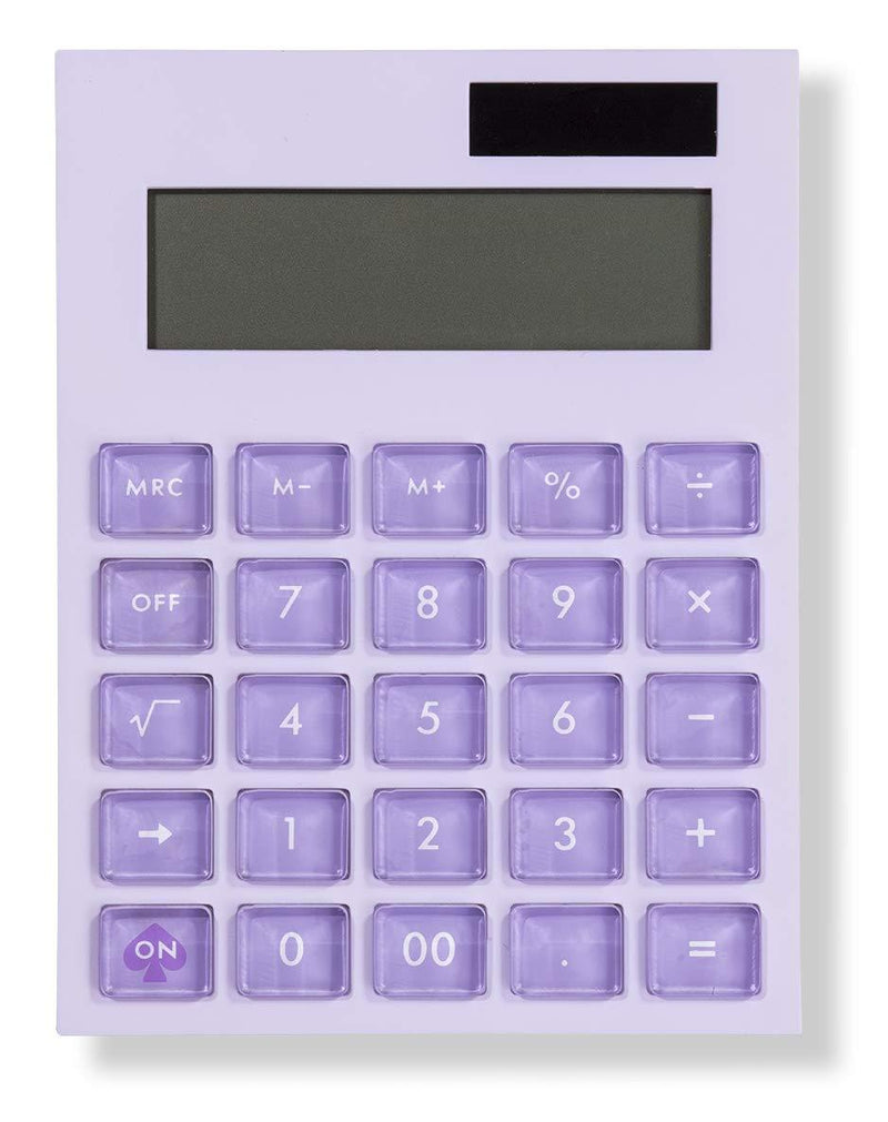 Kate Spade New York Standard Function Desktop Calculator, Purple Acrylic Solar Powered Calculator, Colorblock