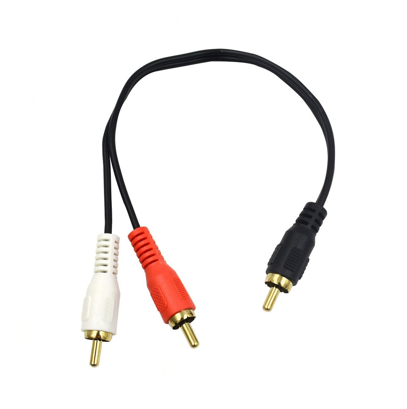 Poyiccot RCA Splitter 1 RCA Male to 2 RCA Male Stereo Audio Cable, RCA to 2RCA Subwoofer Cable RCA Y Splitter Audio Cable, 2RCA to 1RCA Bi-Directional RCA Y Adapter Cable - 25cm/10inch