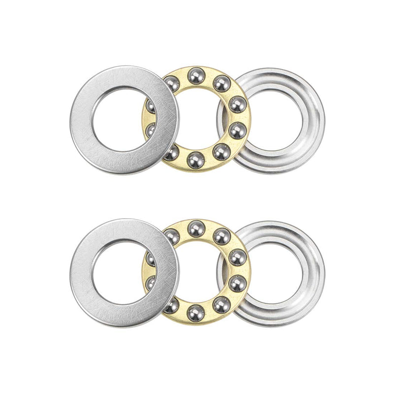 uxcell F10-18M Thrust Ball Bearings 10mm x 18mm x 5.5mm Chrome Steel Single Direction 2pcs 10mmx18mmx5.5mm