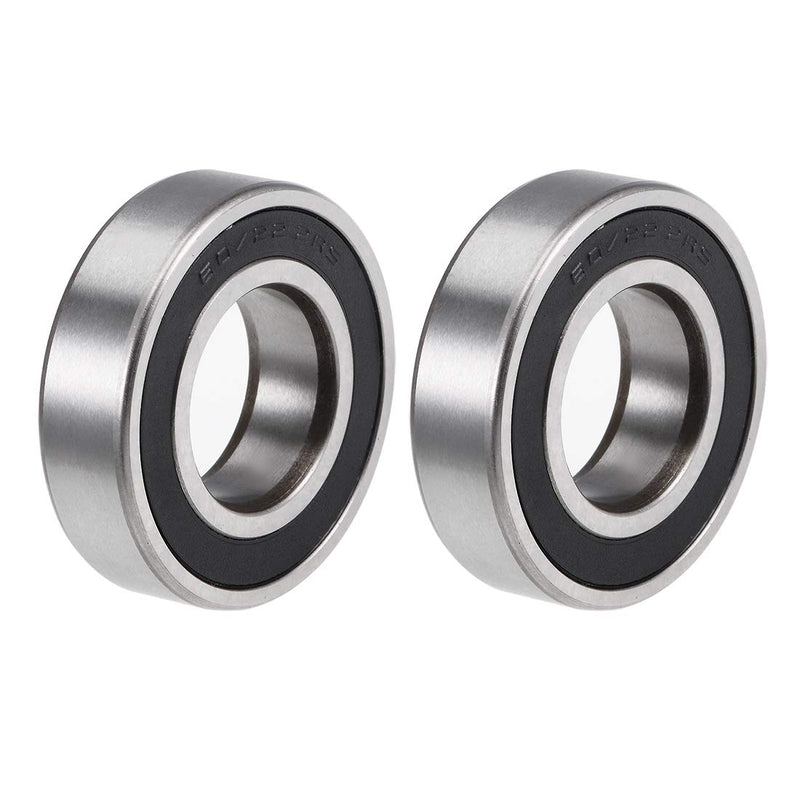 uxcell 60/22-2RS Deep Groove Ball Bearings Z2 22mm x 44mm x 12mm Double Sealed Chrome Steel 2pcs