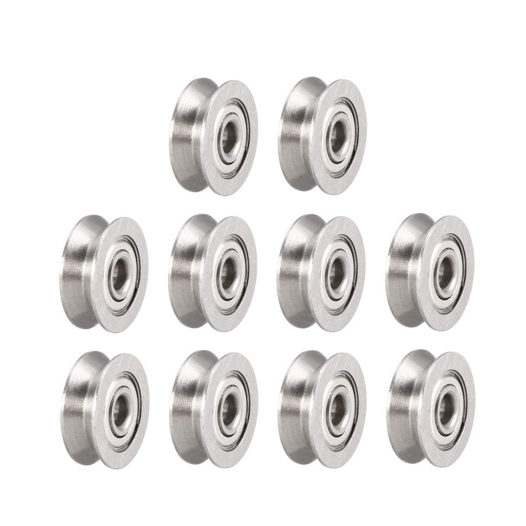 uxcell V623ZZ Deep Groove Guide Pulley Rail Ball Bearings 3mmx12mmx4mm Double Metal Shielded (GCr15) Chrome Steel Bearings 10pcs