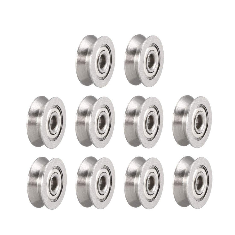 uxcell V623ZZ Deep Groove Guide Pulley Rail Ball Bearings 3mmx12mmx4mm Double Metal Shielded (GCr15) Chrome Steel Bearings 10pcs