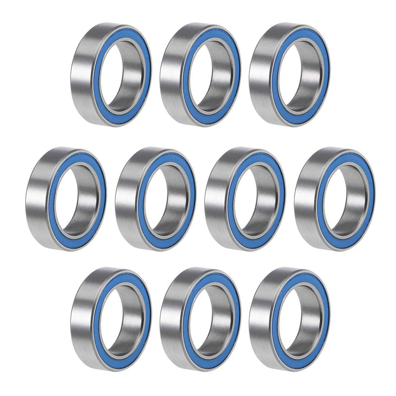 uxcell 6700-2RS Deep Groove Ball Bearings Z2 10mm x 15mm x 4mm Double Sealed Chrome Steel Blue Cover 10pcs