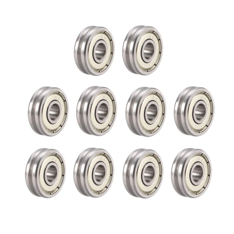 uxcell V625ZZ Deep V Groove Guide Ball Bearings 5mmx16mmx5mm Double Metal Shielded (GCr15) Chrome Steel Bearings 10pcs