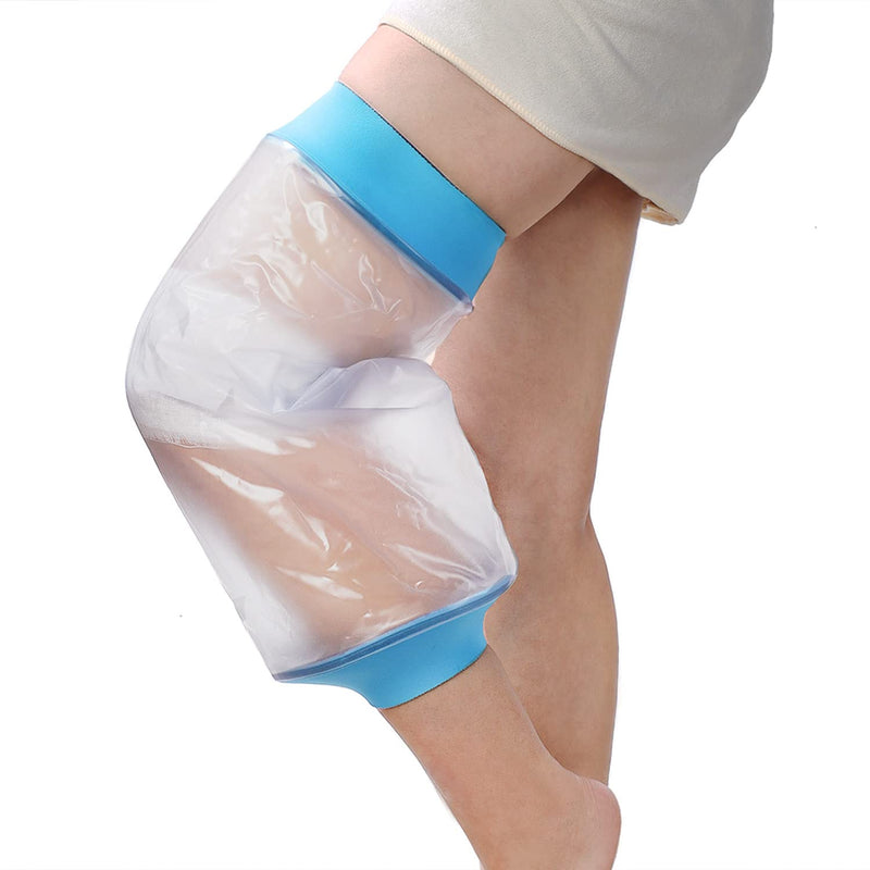 Knee Cast Cover for Shower Waterproof Bandage Cast Protector for Knee Replacement Surgery, Wound, Burns Watertight Protection Reusable Fit knee 11.8" to 20.8"