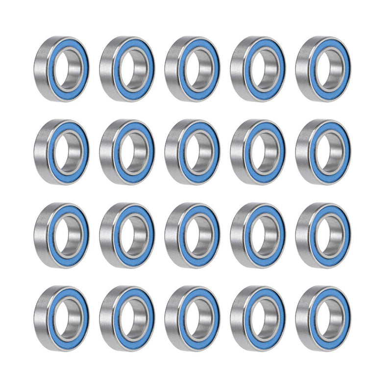 uxcell MR148-2RS Deep Groove Ball Bearings 8mm Inner Dia 14mm OD 4mm Bore Double Sealed Chrome Steel Blue Seal Z2 20pcs 8mmx14mmx4mm