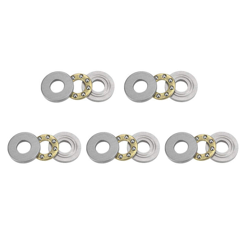 uxcell F4-10M Thrust Ball Bearings 4mm x 10mm x 4mm Chrome Steel Single Direction 5pcs 4mmx10mmx4mm