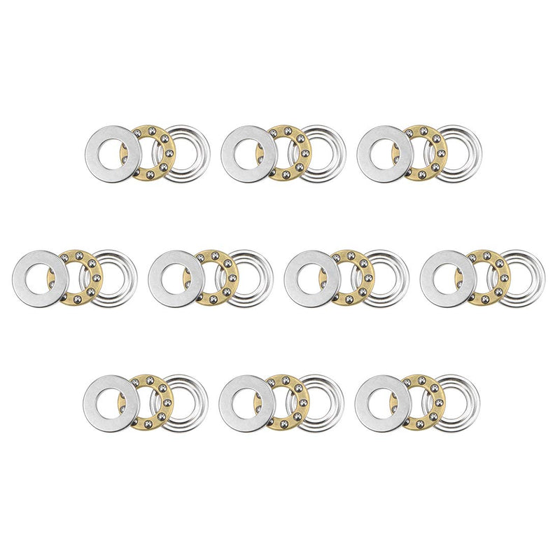 uxcell F5-10M Thrust Ball Bearings 5mm x 10mm x 4mm Chrome Steel Single Direction 10pcs 5mmx10mmx4mm