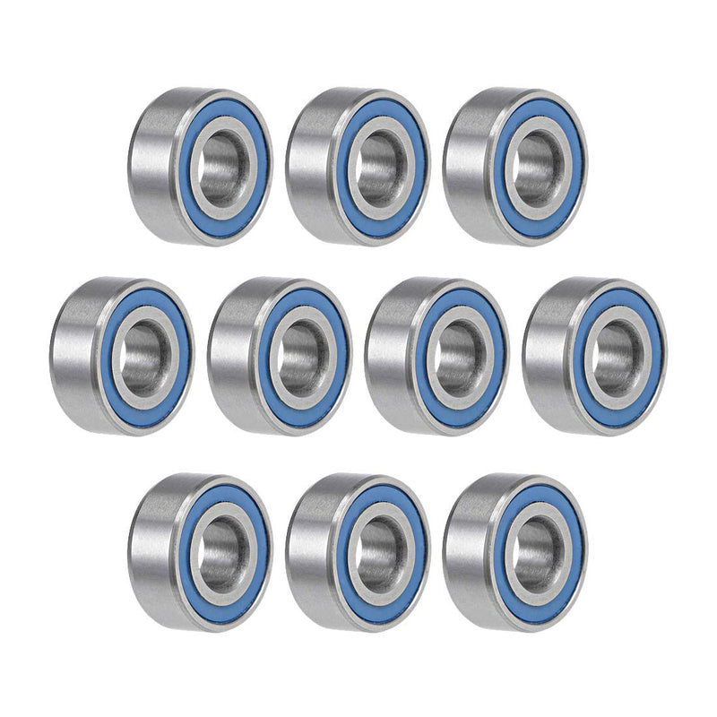 uxcell MR104-2RS Deep Groove Ball Bearings 4mm Inner Dia 10mm OD 4mm Bore Double Sealed Chrome Steel Blue Seal Z2 10pcs 4mmx10mmx4mm