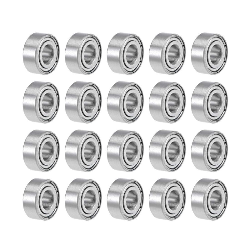 uxcell MR104ZZ Deep Groove Ball Bearings 4mm Inner Dia 10mm OD 4mm Bore Double Shielded Chrome Steel Z2 20pcs