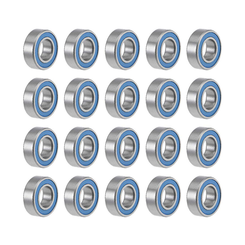 uxcell MR126-2RS Deep Groove Ball Bearings 6mm Inner Dia 12mm OD 4mm Bore Double Sealed Chrome Steel Blue Seal Z2 20pcs