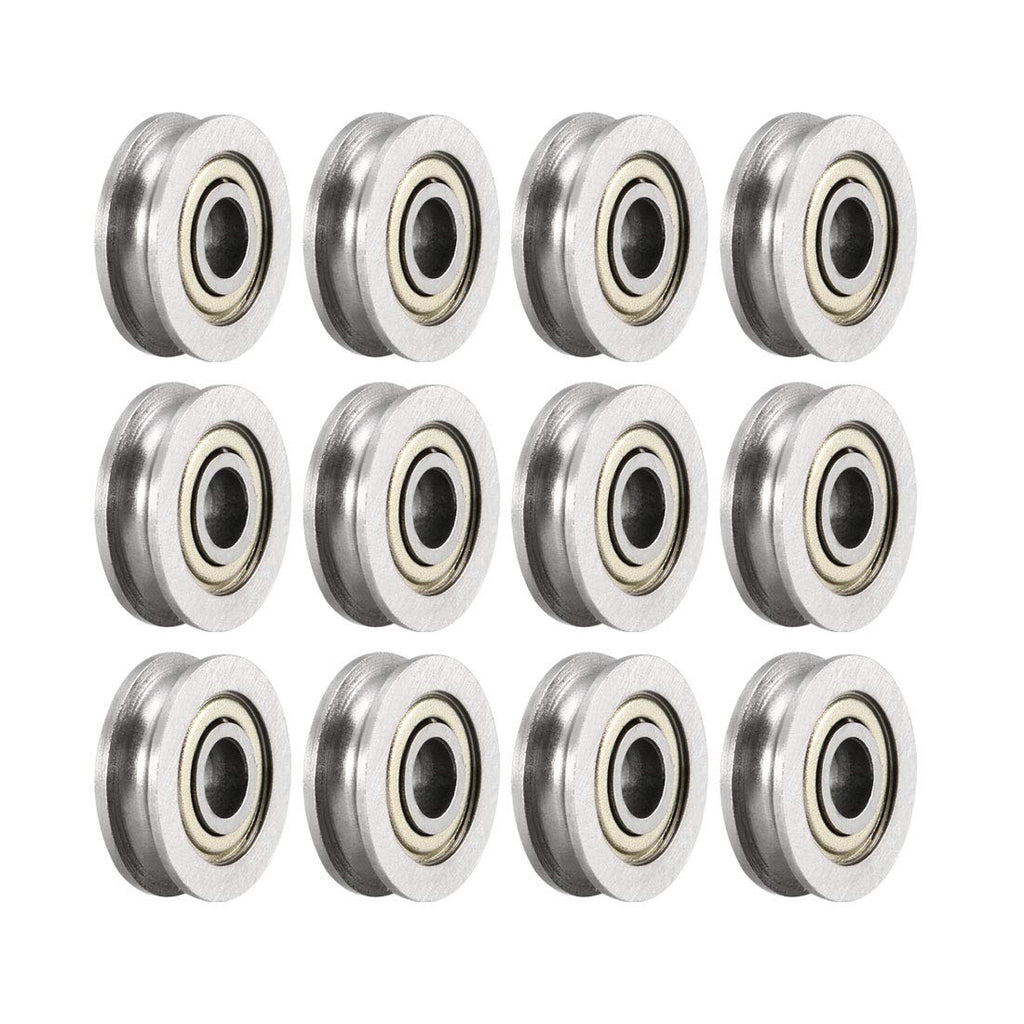 uxcell U604ZZ Deep Groove Ball Bearings 4mmx13mmx4mm Double Metal Shielded Carbon Steel Bearings 12pcs