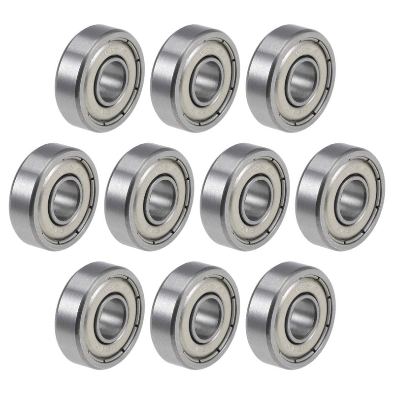 uxcell R1660ZZ Deep Groove Ball Bearings 6mm Inner Dia 16mm OD 5mm Bore Double Shielded Chrome Steel Z2 10pcs 6mmx16mmx5mm